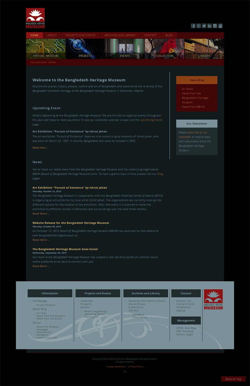 Website of the Bangladesh Heritage Museum