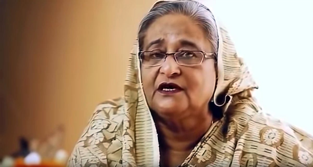 Screenshot showing Sheikh Hasina in 'Hasina - A Daughter's Tale'